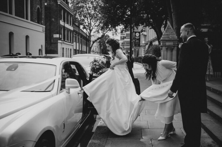 on the way back to wedding reception at the rag on pall mall london