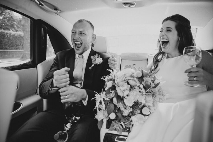 on the way back to wedding reception at the rag on pall mall london