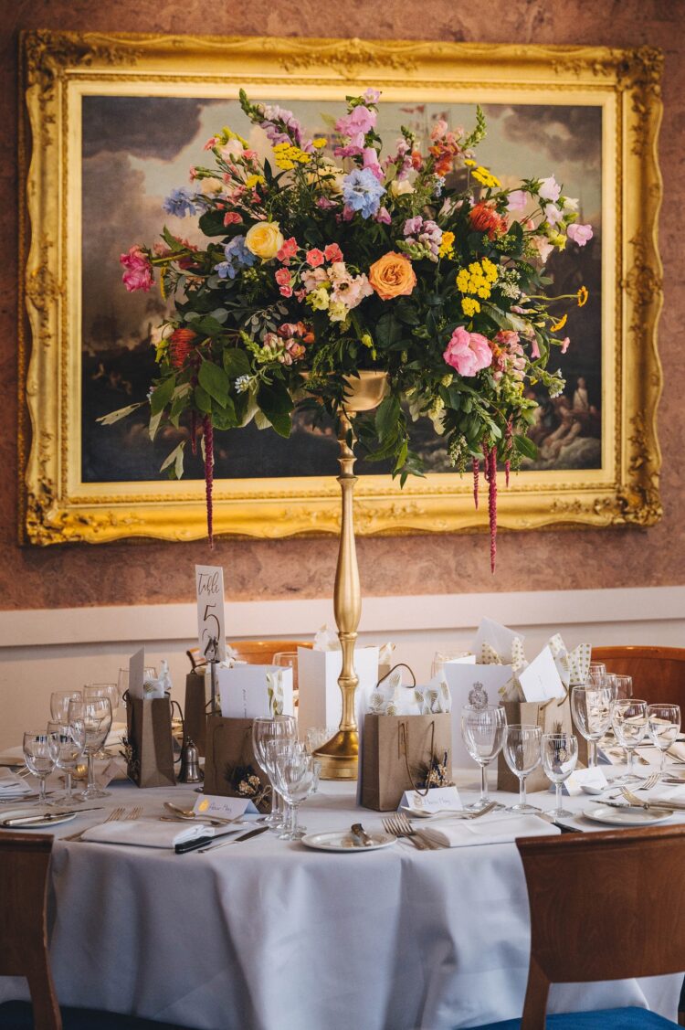 wedding reception decor at the Rag on pall mall london