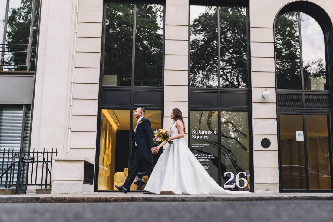 bride and groom session at the army and navy club pall mall london
