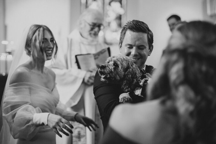 wedding ceremony at Dewsall Court