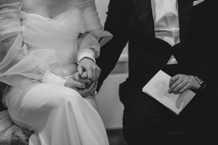 wedding ceremony at Dewsall Court