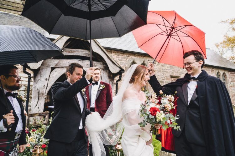 wedding ceremony at Dewsall Court