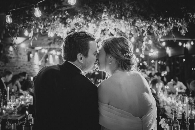 wedding breakfast and speeches at Dewsall Court jewish wedding photographer UK