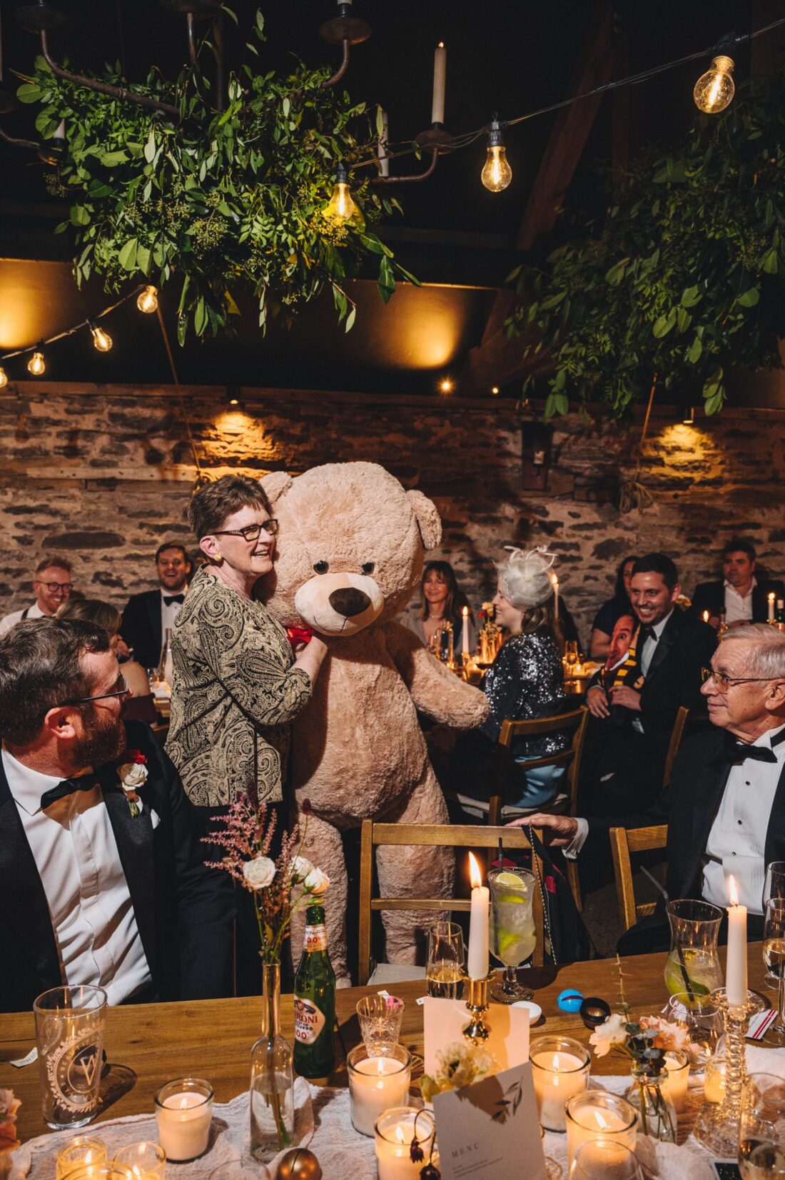 wedding breakfast and speeches at Dewsall Court jewish wedding photographer UK