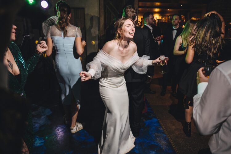 dance floor fun at Dewsall Court, jewish wedding photographer UK