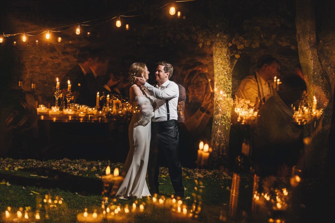 bride and groom night portraits at Dewsall Court, Hereford, jewish wedding photographer UK