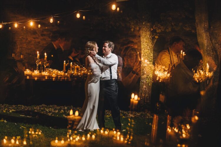 bride and groom night portraits at Dewsall Court, Hereford, jewish wedding photographer UK
