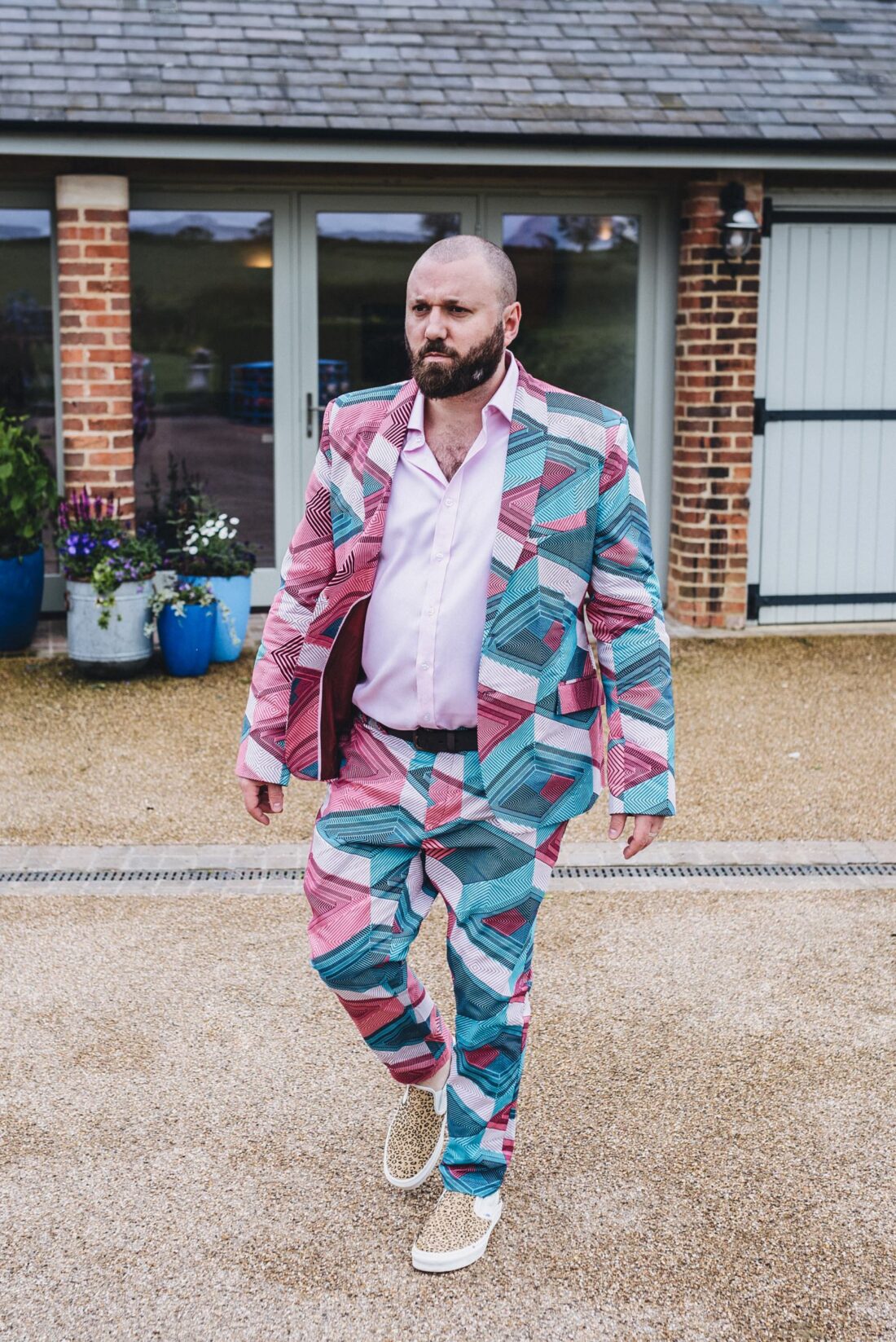 luxury marquee wedding groom