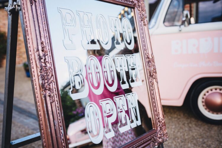 luxury marquee wedding photobooth