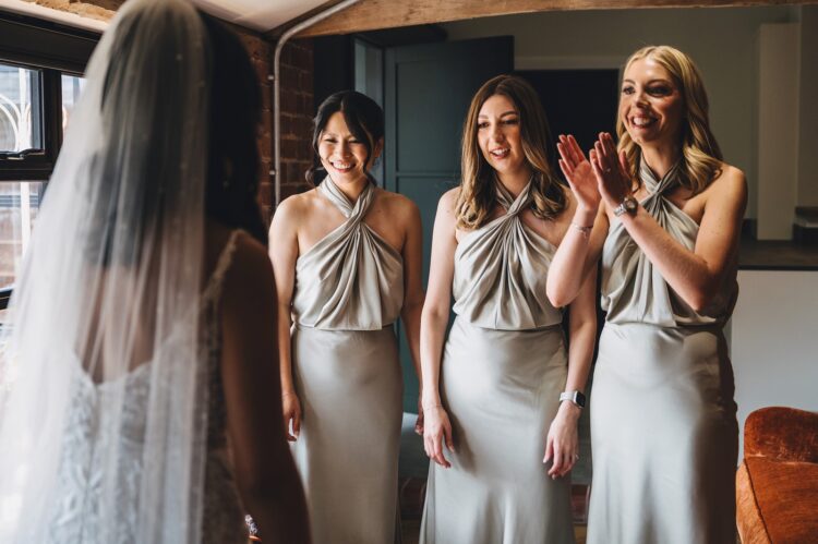 bride getting ready at Shucknall Court Hereford