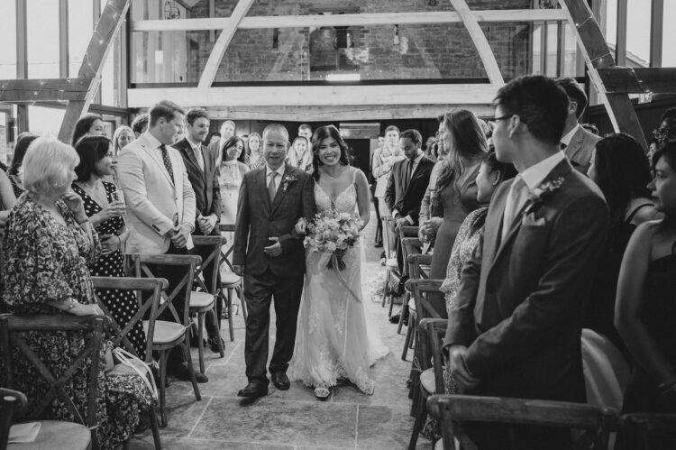 wedding ceremony at Shucknall Court venue hereford