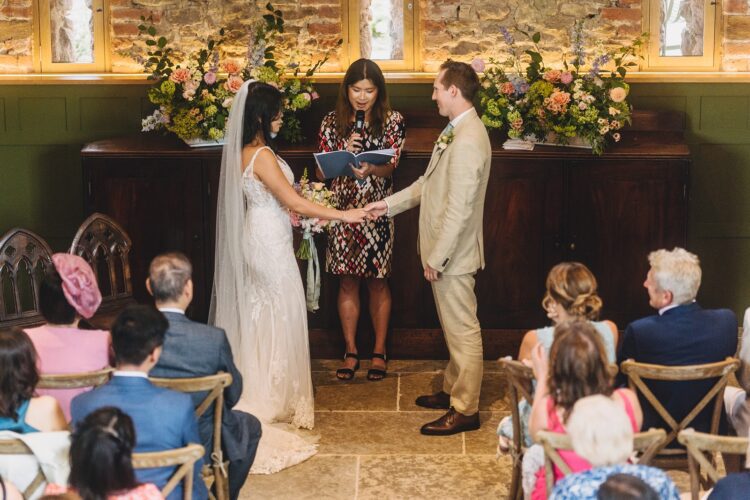 wedding ceremony at Shucknall Court venue hereford