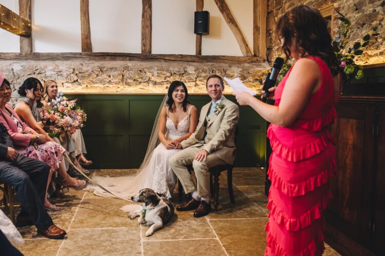 wedding ceremony at Shucknall Court venue hereford