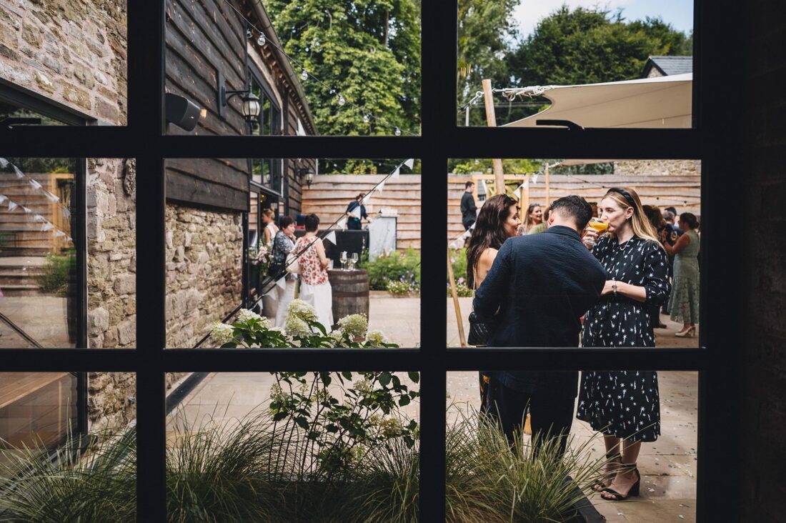 reception drinks at Shucknall Court wedding venue hereford