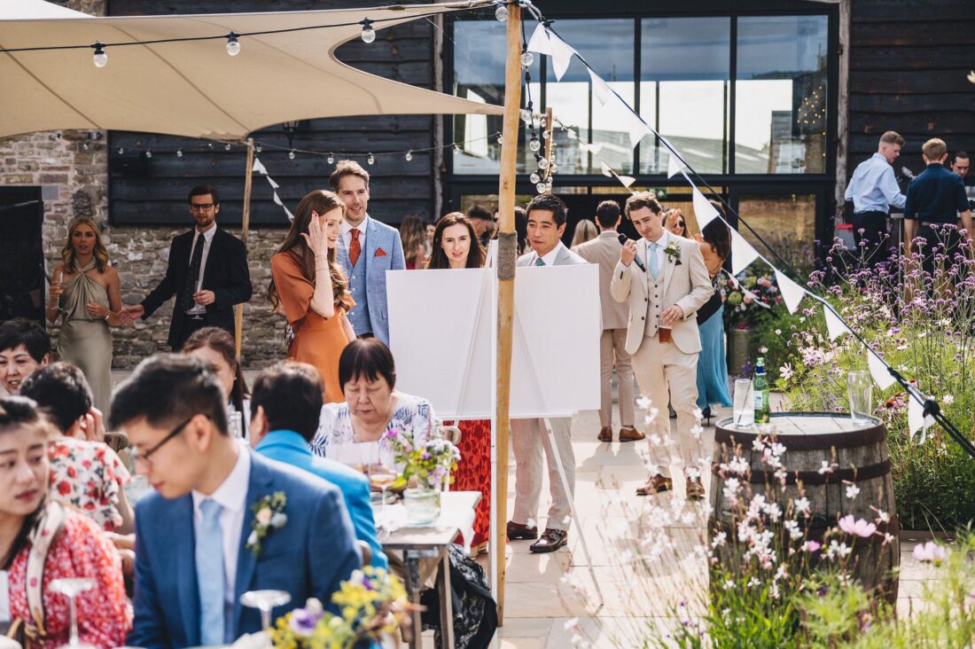 wedding breakfast and the speeches at Shucknall Court luxury herefordshire wedding venue