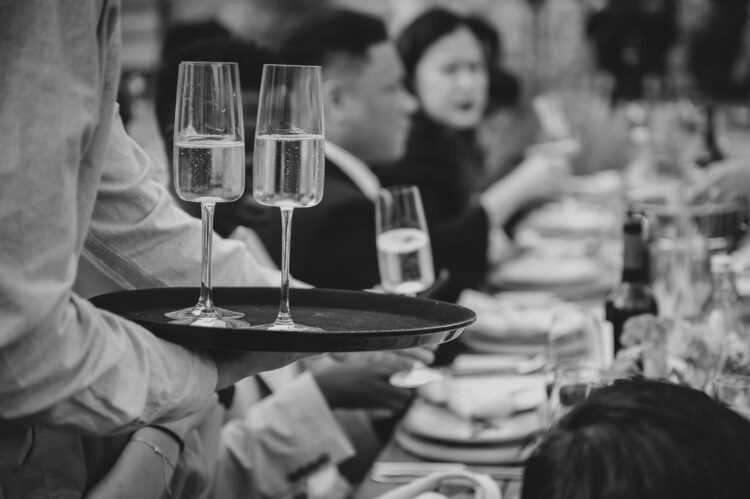 wedding breakfast and the speeches at Shucknall Court luxury herefordshire wedding venue