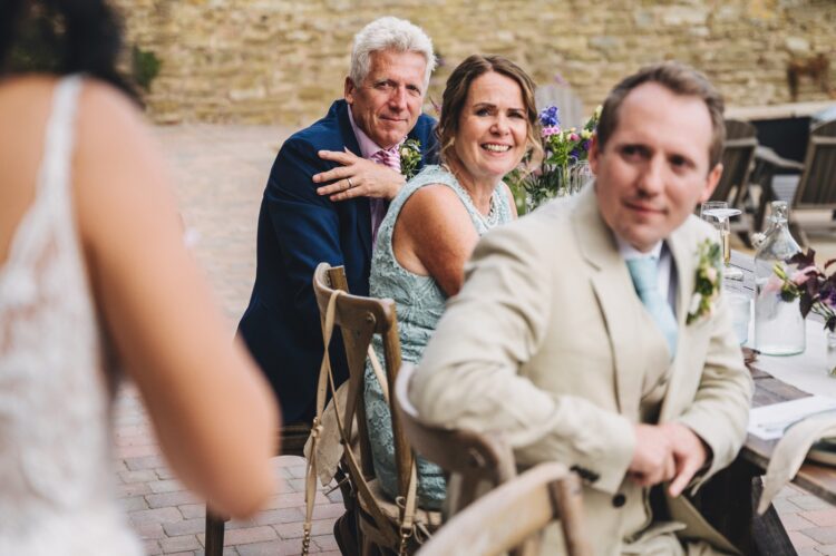 wedding breakfast and the speeches at Shucknall Court luxury herefordshire wedding venue