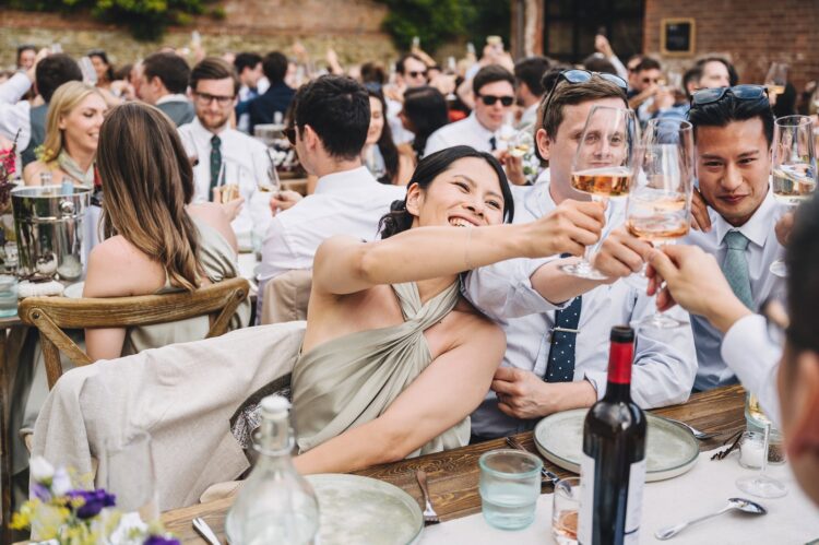 wedding breakfast and the speeches at Shucknall Court luxury herefordshire wedding venue