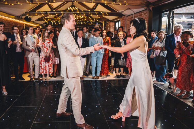 first dance at Shucknall Court, Herefordshire luxury wedding venue