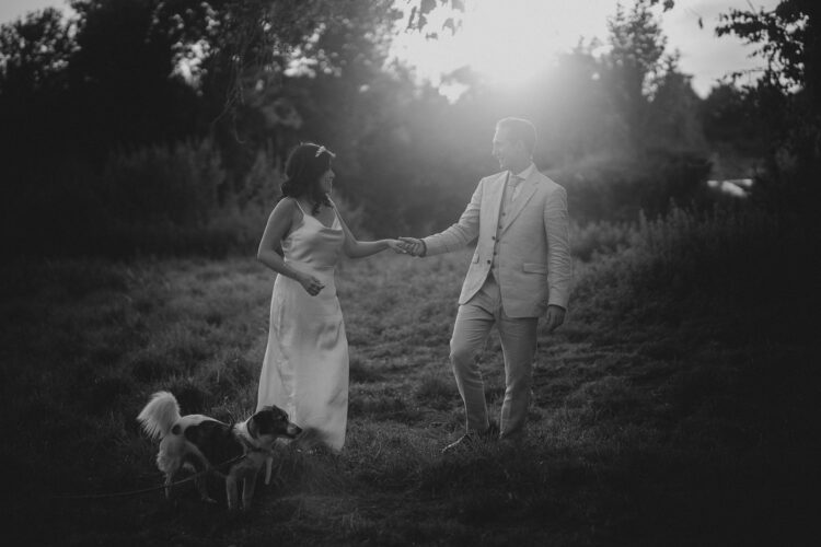 Shucknall Court wedding photography in the golden hour at luxury herefordshire wedding venue