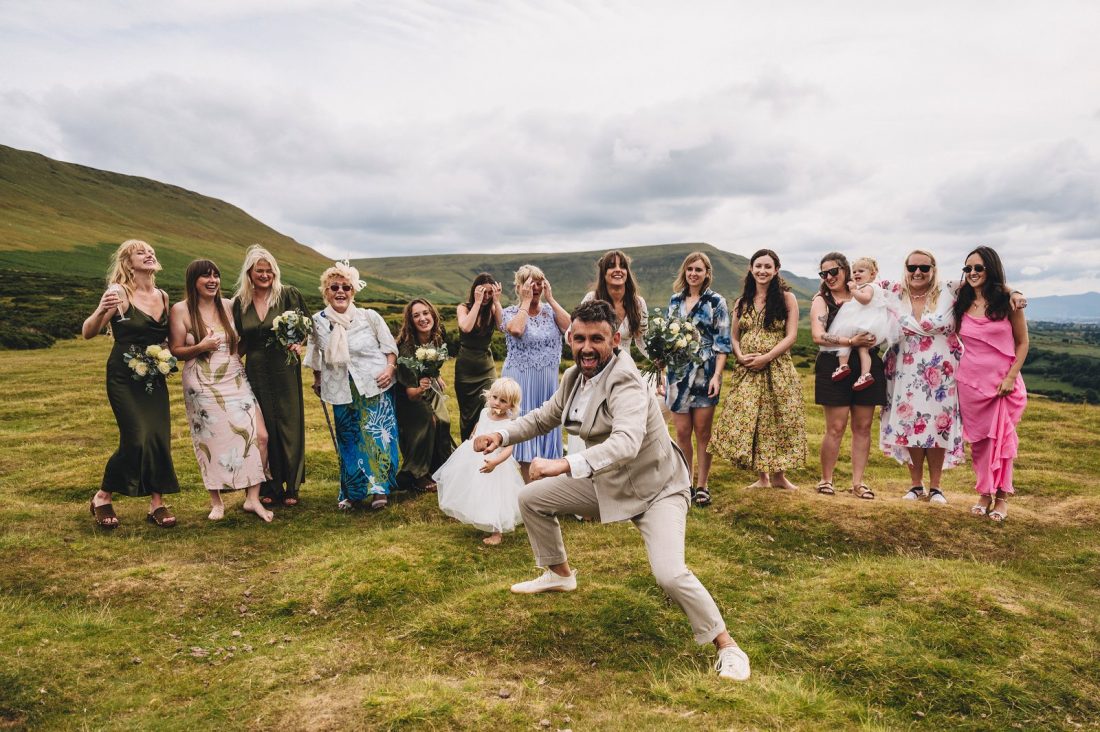 wedding photography and money, bikers wedding under Hay Bluff