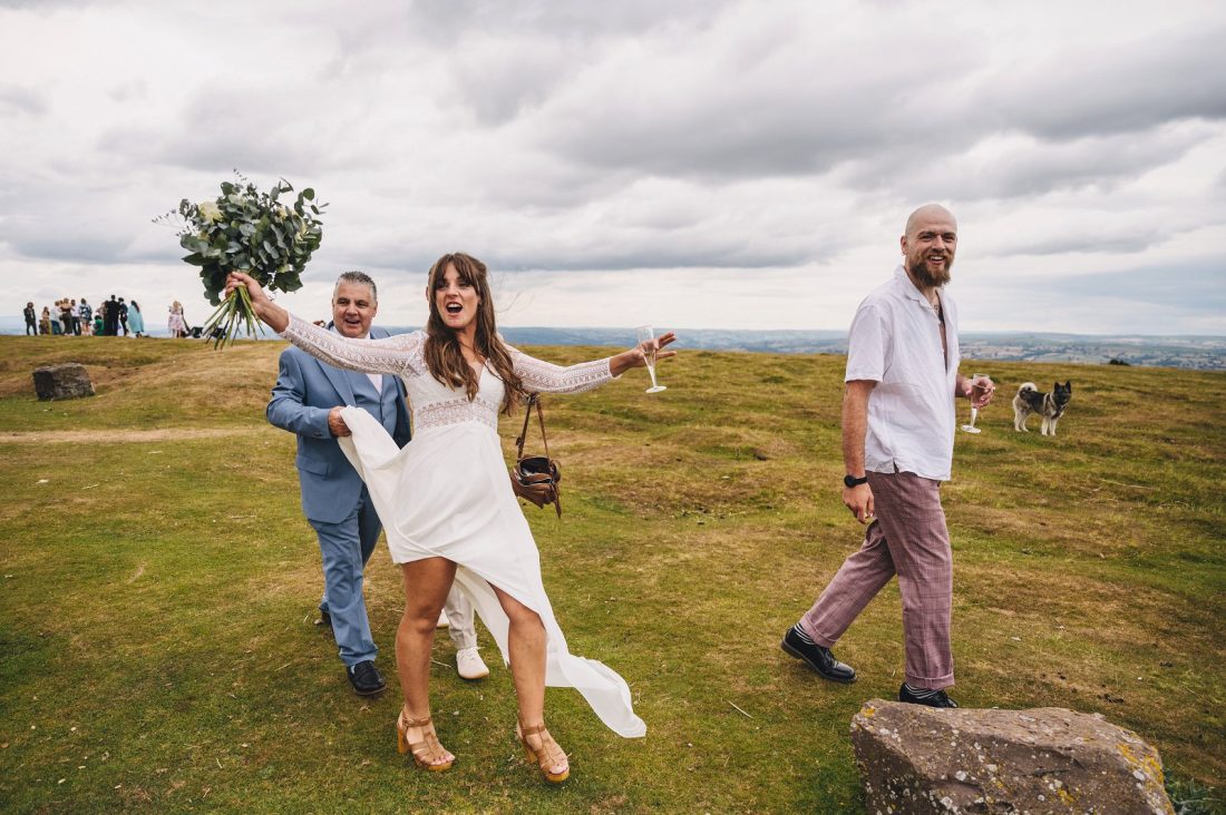 wedding photography and money, bikers wedding under Hay Bluff