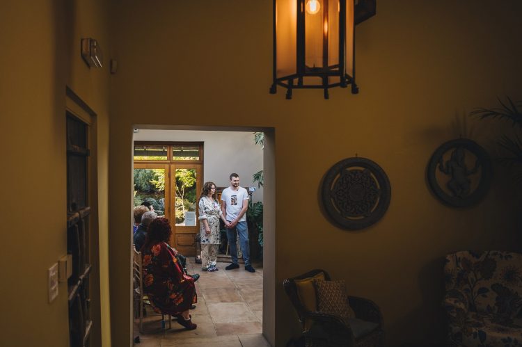 civil ceremony in pyjamas at Matara Centre wedding venue