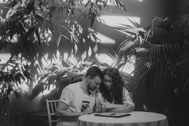 civil ceremony in pyjamas at Matara Centre wedding venue