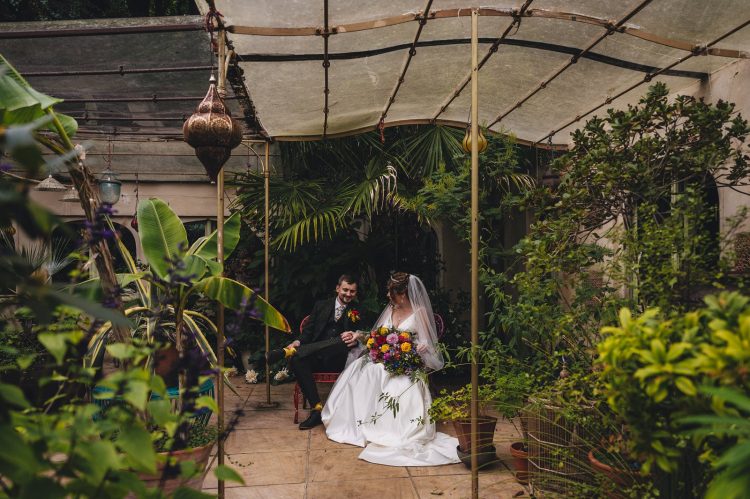 bride ang groom during their matara centre wedding photography session