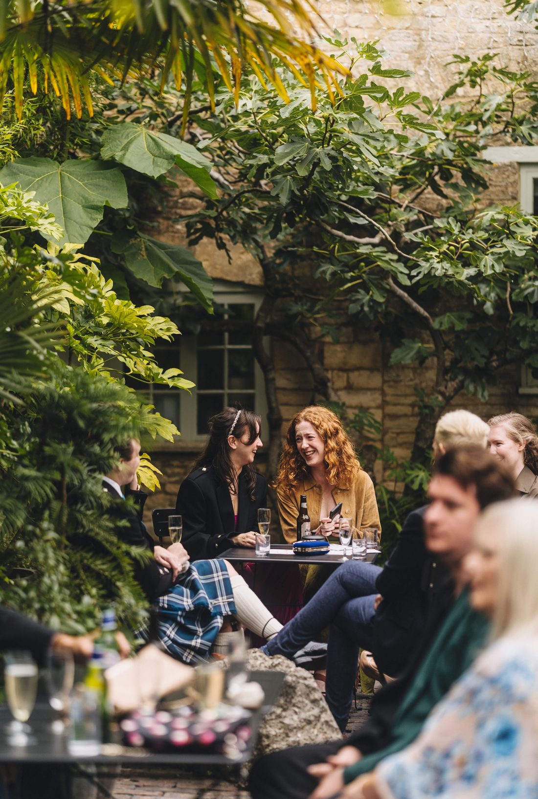 guests during reception drinks at matara centre, natural wedding photography