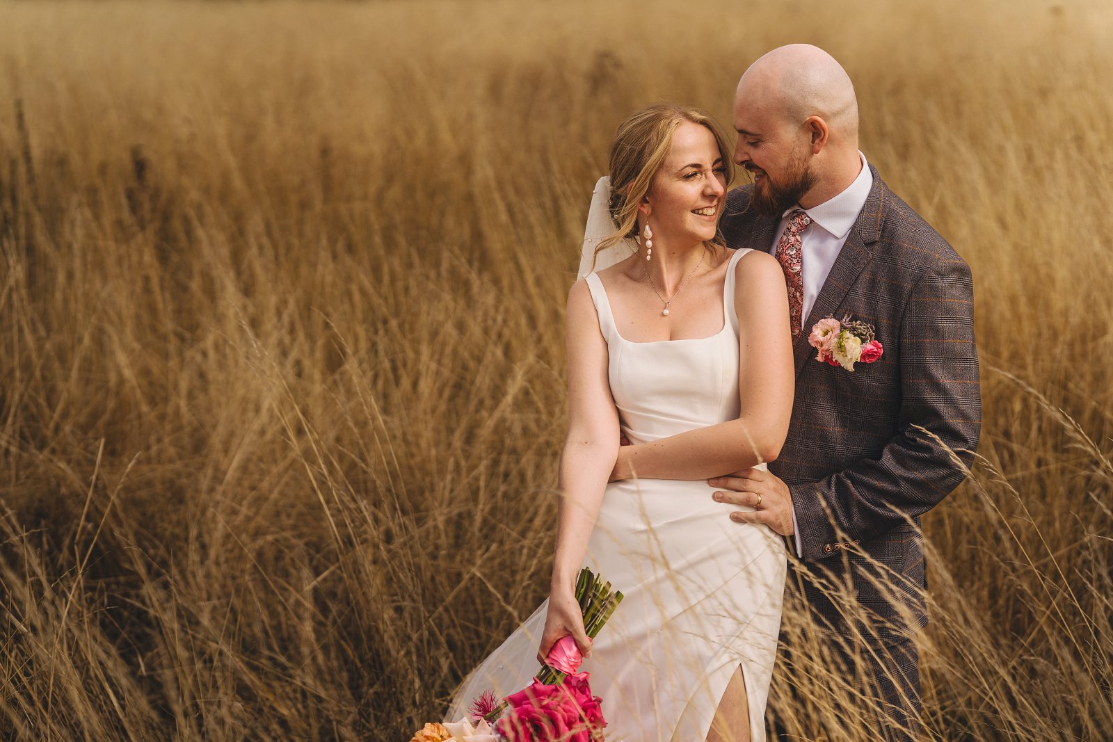 bride and groom photo shoot on the meadow, Monkton barn wedding photography