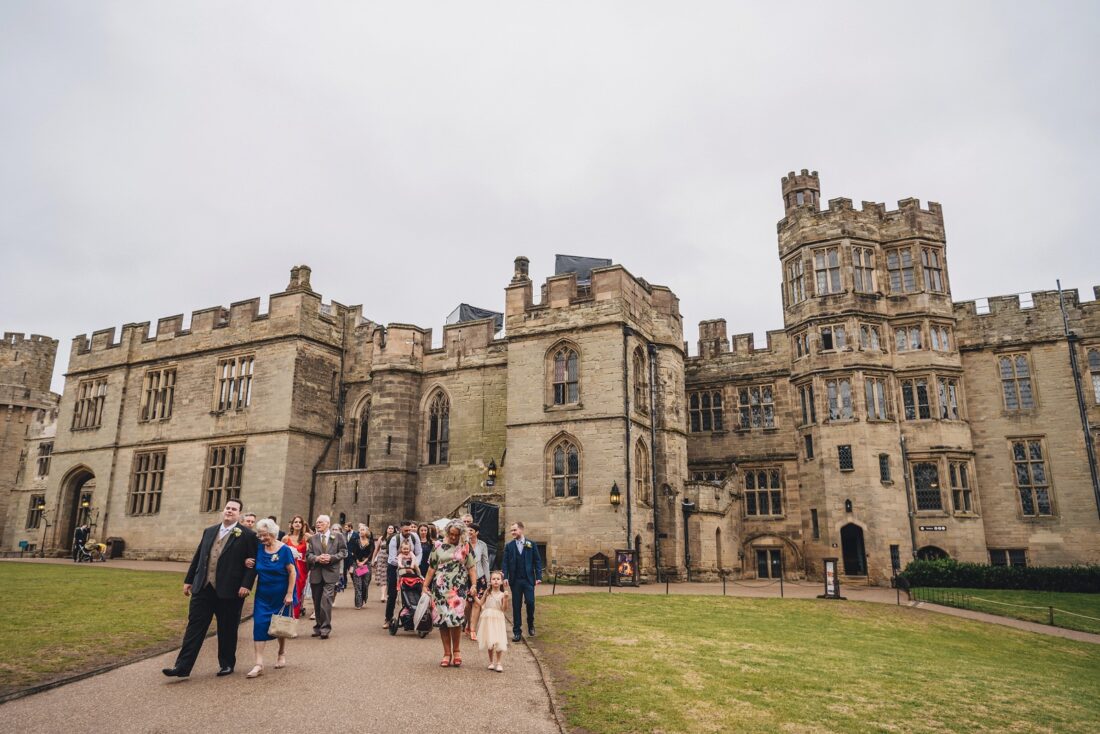 guests walking to the reception drinks