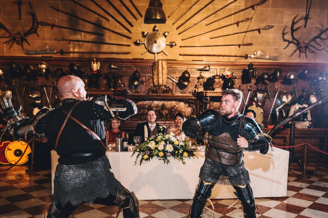 wedding breakfast at Warwick Castle, Warwick Castle wedding photographer