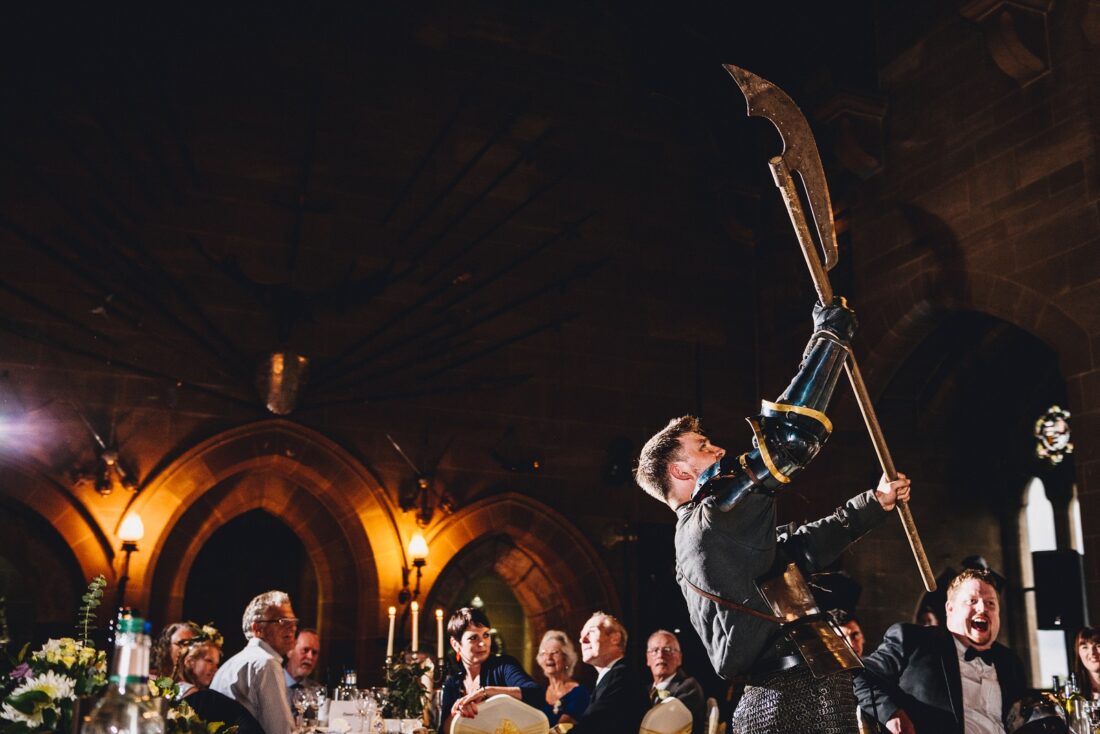 wedding breakfast at Warwick Castle, Warwick Castle wedding photographer