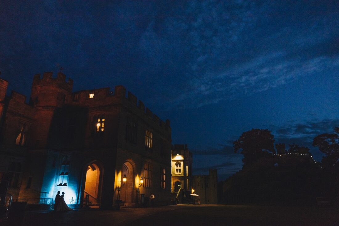 blue hour portraits at Warwick castle