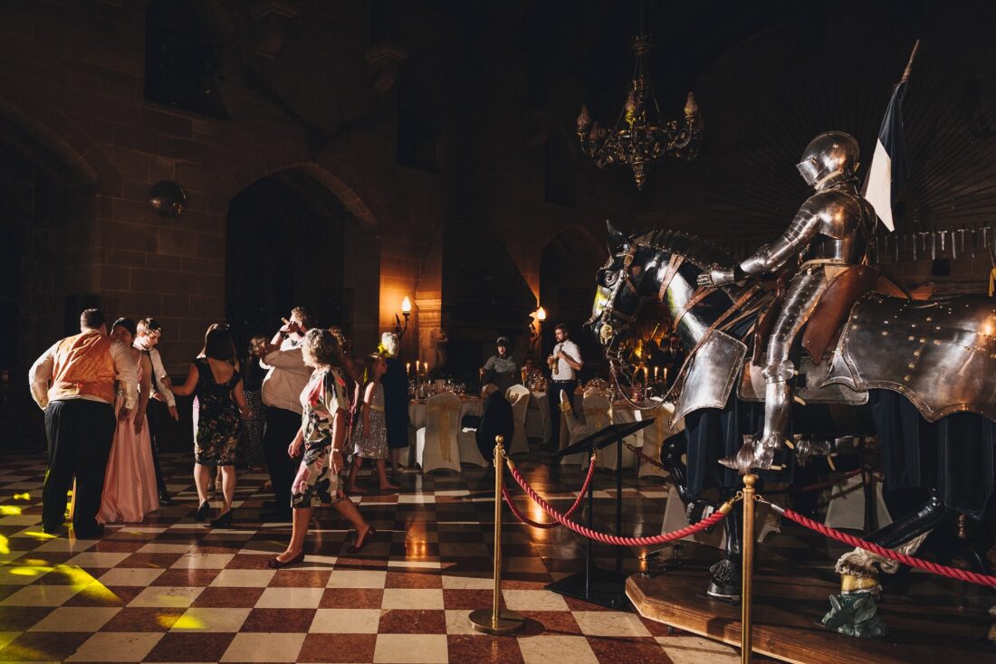 evening dance floor at Warwick Castle, Warwick Castle wedding photographer
