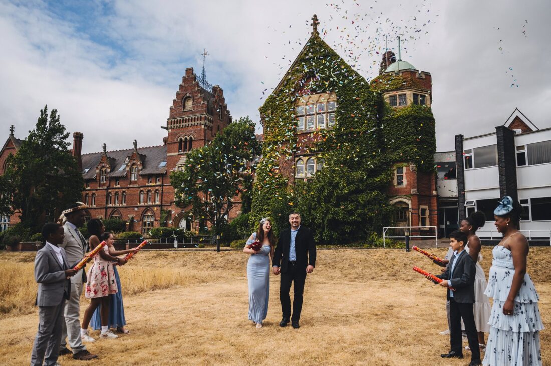 the confetti moment at the new hereford register office