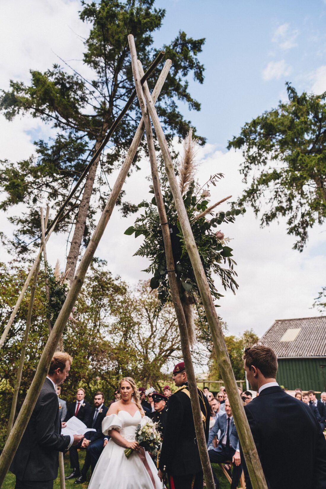 wedding ceremony spot at redbank barn hereford