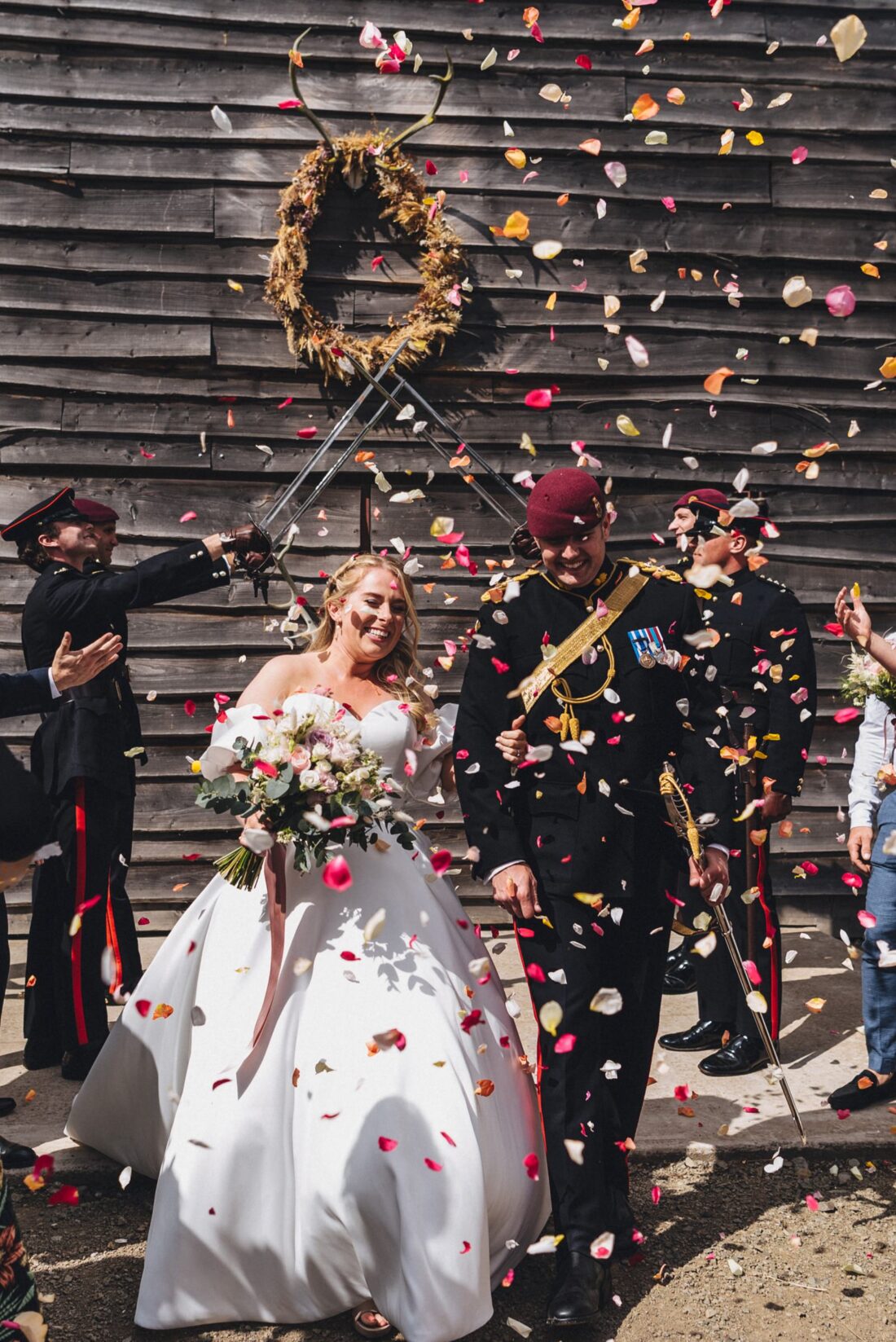 the confetti moment, redbank barn wedding photography
