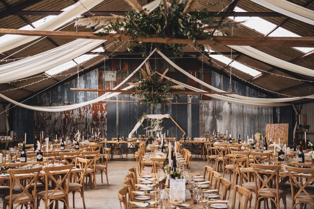 the redbank barn look inside the venue