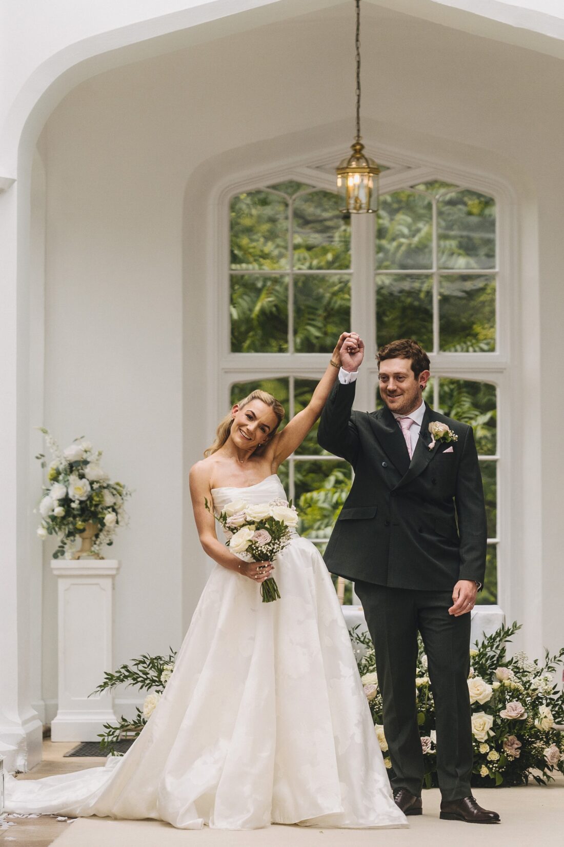 that just married feeling in the orangery at St Audries park.